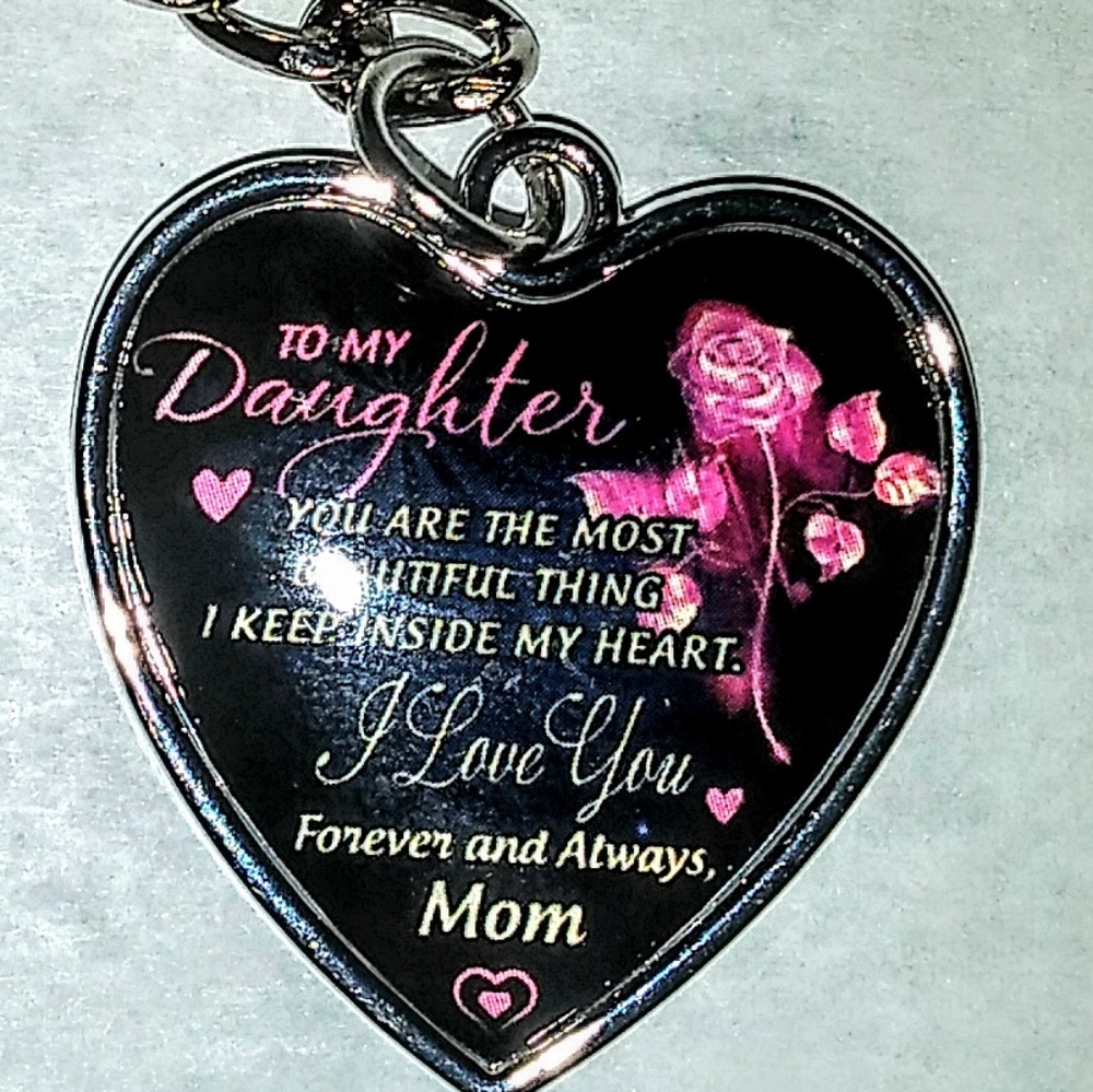 To My Daughter....Heart Keyring Keychain